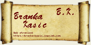 Branka Kašić vizit kartica